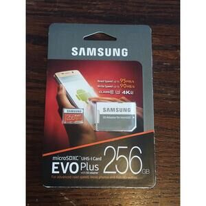 Samsung EVO+ 256GB UHS-I microSDXC U3 Memory Card with Adapter (1 Pack)